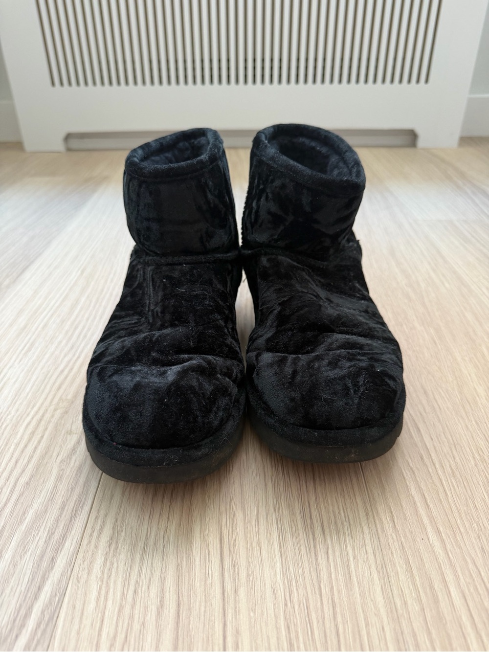 Black Velvet Mini Ugg Boot